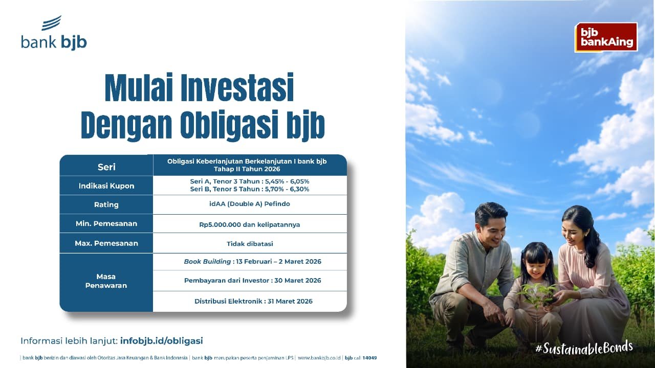 Perkuat Pembiayaan Berkelanjutan, bank bjb Rilis Obligasi Keberlanjutan I Tahap II Tahun 2026