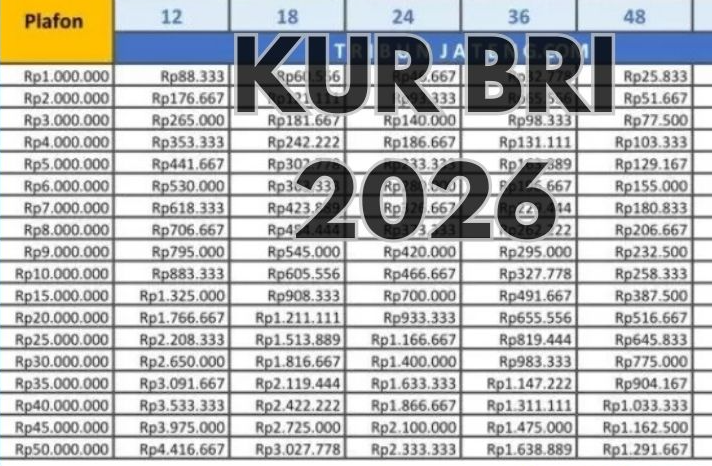 Ini Tabel Pinjaman UMKM 2026: KUR BRI Cair hingga Rp500 Juta, Cicilan Ringan Mulai Rp195 Ribuan