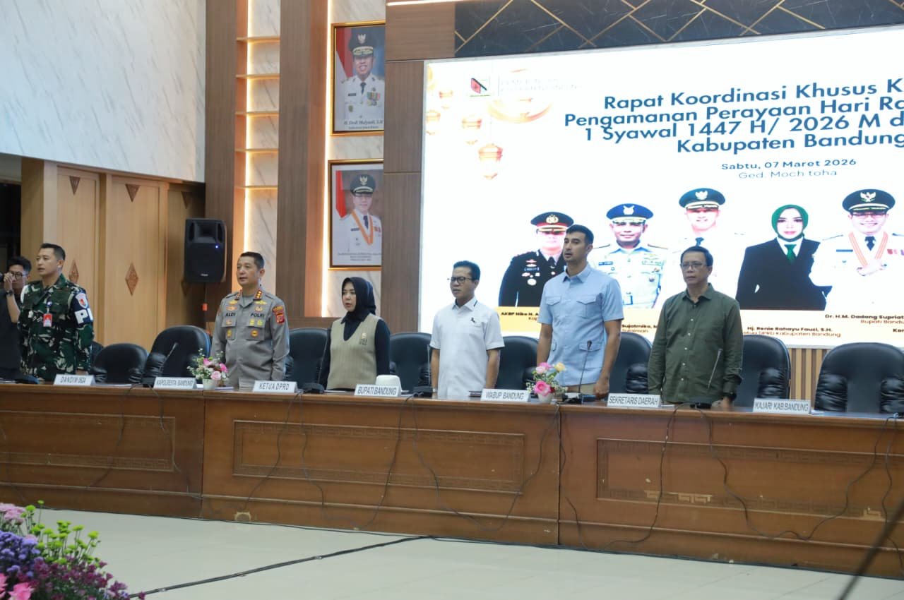 7-3-7 forkopimda Rapat Koordinasi Khusus (Rakorsus) Pengamanan Hari Raya Idul Fitri 2026 atau Operasi Ketupat 2026 di Gedung Moh Toha, Sabtu (7/3/2026).