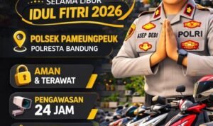 Polsek Pameungpeuk Polresta Bandung meluncurkan program penitipan kendaraan bermotor gratis bagi masyarakat yang mudik ke kampung halaman.