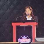 Menteri Komunikasi dan Digital RI Meutya Hafid menghadiri Sidang Terbuka Senat Wisuda Telkom University Periode II Tahun Akademik 2025/2026 yang digelar di Telkom University Convention Hall, Bandung, Sabtu (25/4).