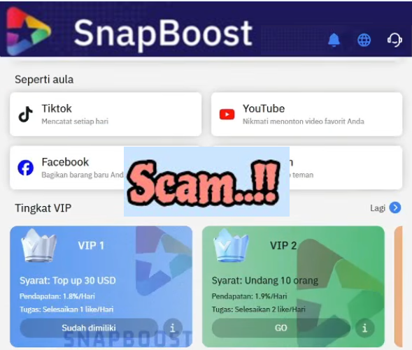 Aplikasi SnapBoost Scam, Tanda-Tanda IPO Palsu dengan Bonus Gila-Gilaan