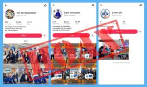 Beberapa unggahan tentang KUR BRI yang HOAX