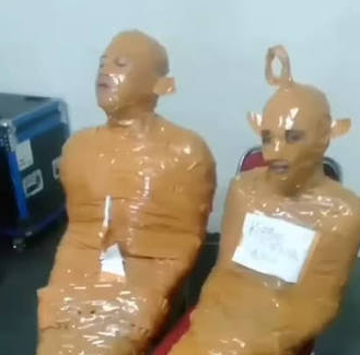 Video Viral Pria Dibungkus Lakban Mirip Teletubbies Ternyata Bukan Maling Beneran Video Viral Pria Dibungkus Lakban Mirip Teletubbies Ternyata Bukan Maling Beneran