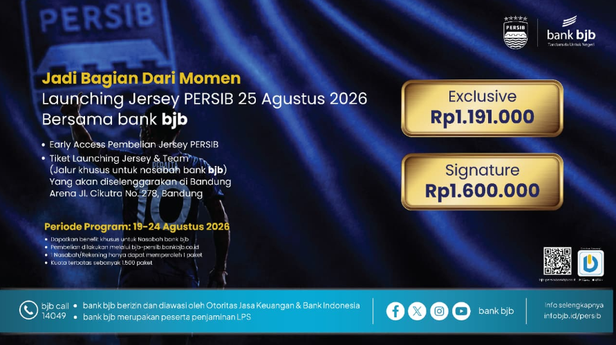bank bjb Buka Early Access Jersey PERSIB 2026/2027, Hadirkan Akses Eksklusif bagi Nasabah bank bjb Buka Early Access Jersey PERSIB 2026/2027, Hadirkan Akses Eksklusif bagi Nasabah