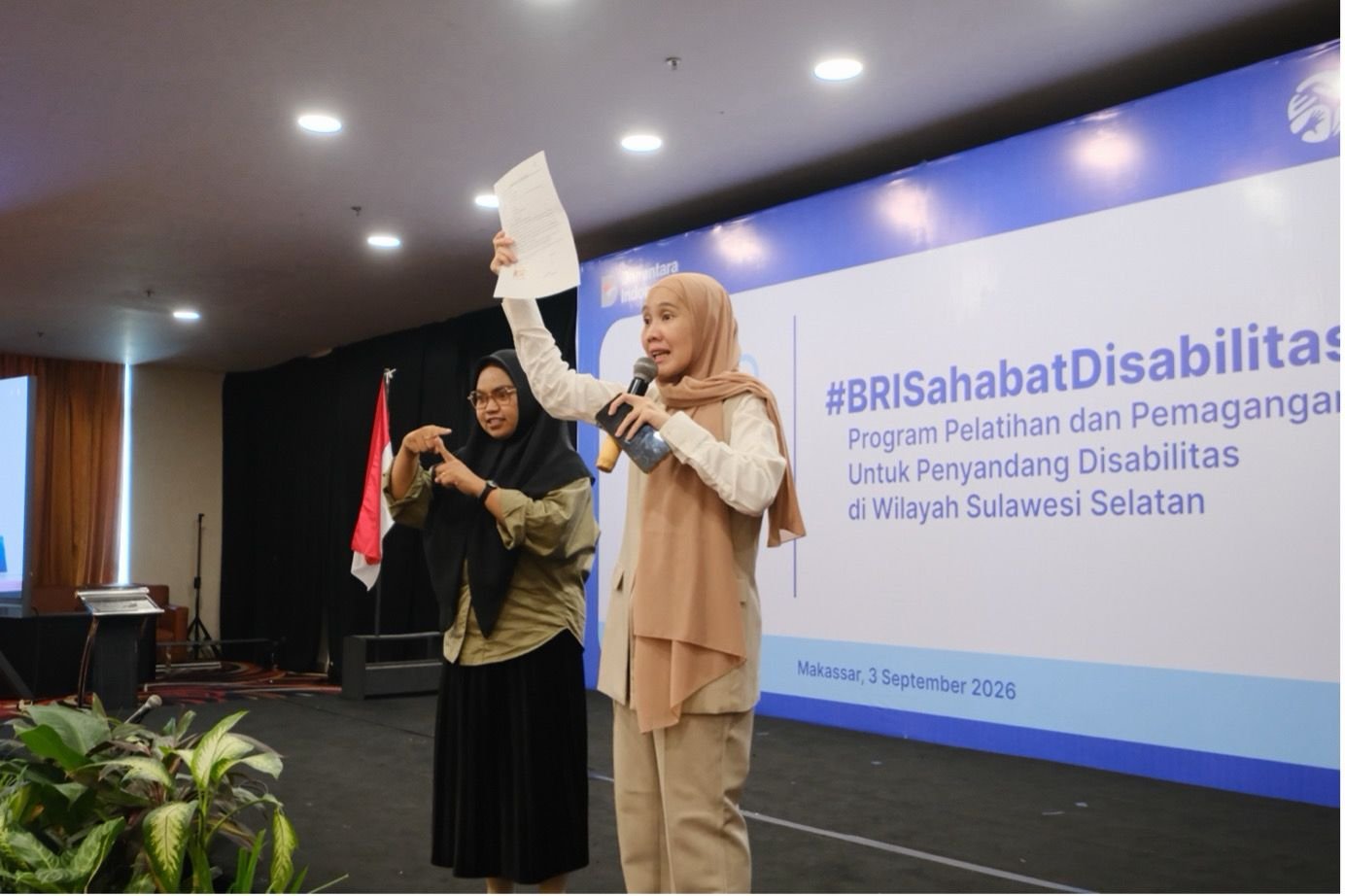 Memasuki tahun kelima pelaksanaannya, Program BRI Sahabat Disabilitas 2026 kembali digelar di Kota Makassar, Provinsi Sulawesi Selatan dengan diikuti oleh 90 peserta. Memasuki tahun kelima pelaksanaannya, Program BRI Sahabat Disabilitas 2026 kembali digelar di Kota Makassar, Provinsi Sulawesi Selatan dengan diikuti oleh 90 peserta.